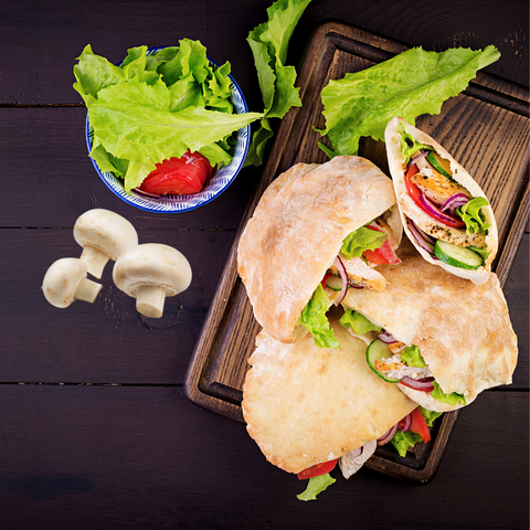 Mushroom and Feta Stuffed Pita